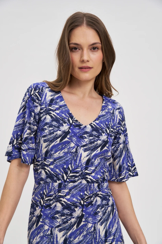 Wiskozowa sukienka midi granatowa