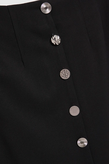 Spódnica ołówkowa z ozdobnymi guzikami czarna 