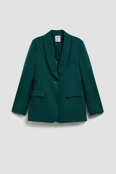 Jednorzędowa marynarka szmaragdowa