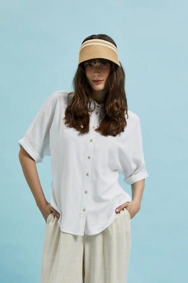 Słomkowy daszek beżowy