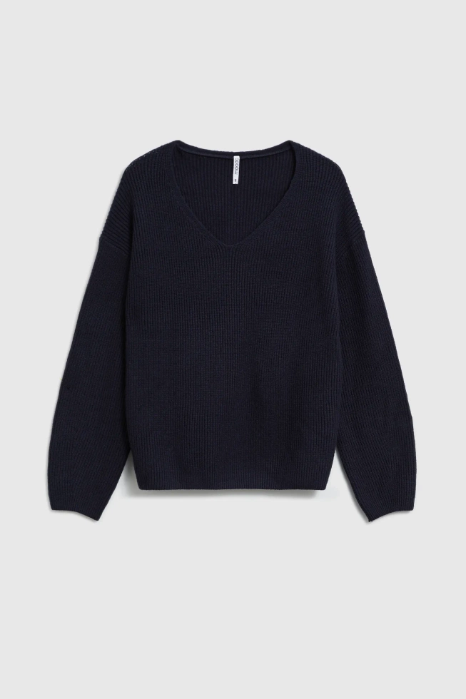 Sweter o prostym fasonie granatowy