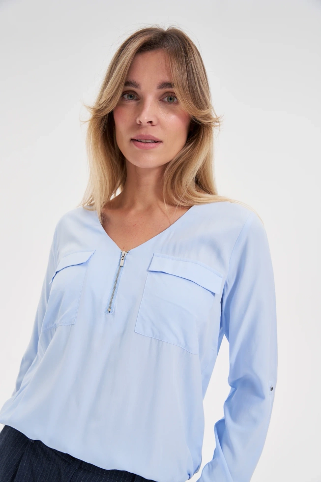 Koszula z wiskozy błękitna