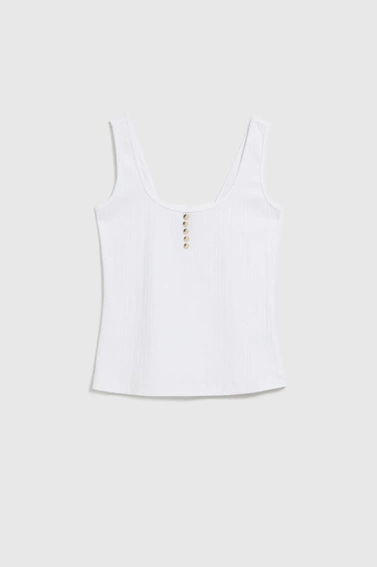 Top z guzikami biały