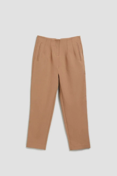 Spodnie z prostą nogawką ciemnobeżowe