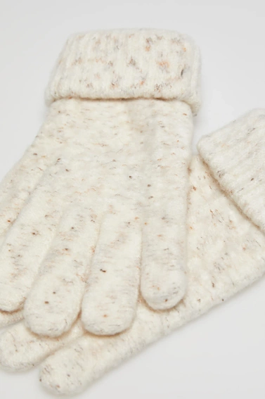 Dzianiowe rękawiczki ecru 