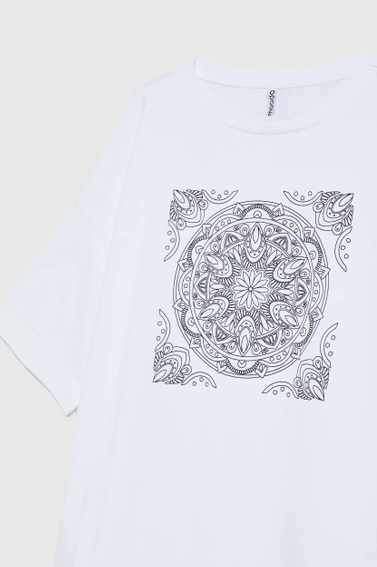 Bluzka z nadrukiem biała