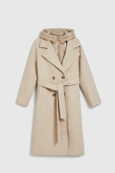 Płaszcz z kapturem beżowy