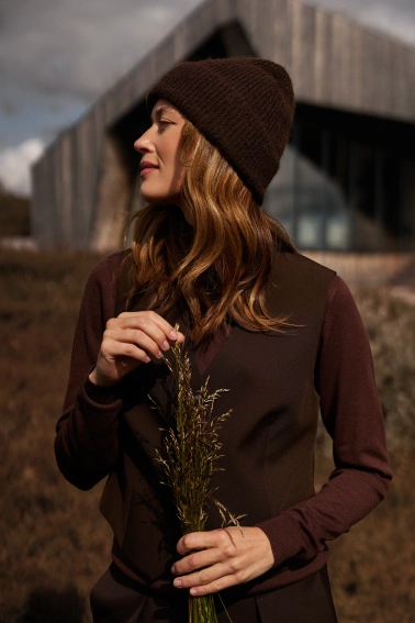 Elegancka kamizelka brązowa