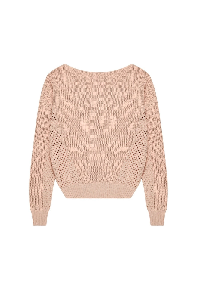 Sweter oversize z ażurowym wzorem