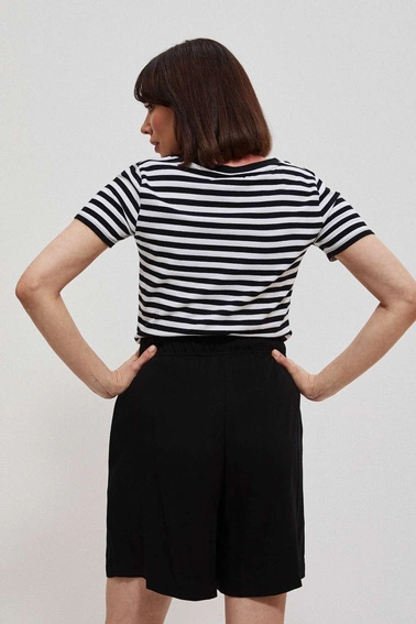 Bawełniana bluzka w paski czarna