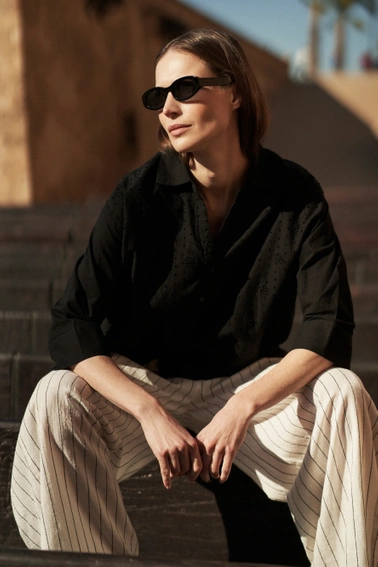 Koszula oversize zapinana na guziki czarna