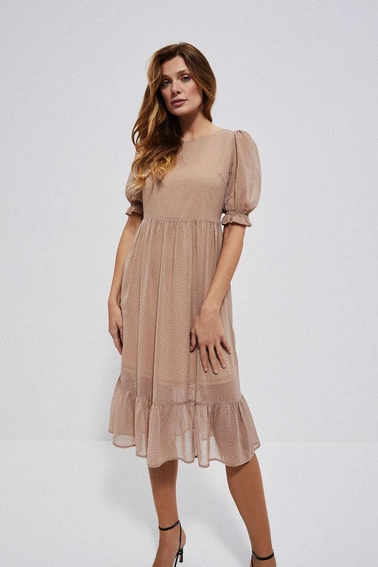 Sukienka z falbaną w groszki