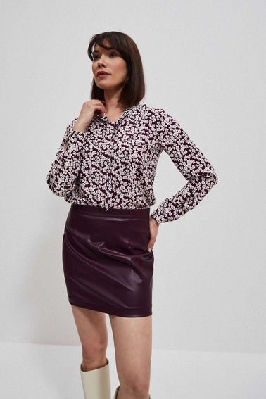 Koszula z kwiatowym printem koloru burgund