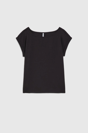 T-shirt z okrągłym dekoltem czarny