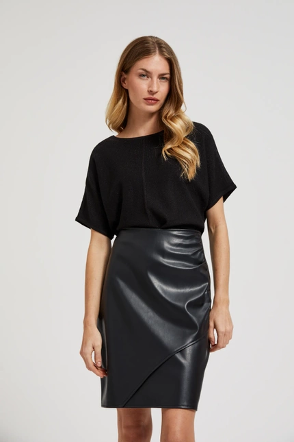 Sweter oversize z krótkimi rękawami czarny