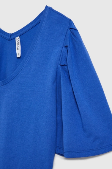 Bluzka z szerokimi rękawami niebieska