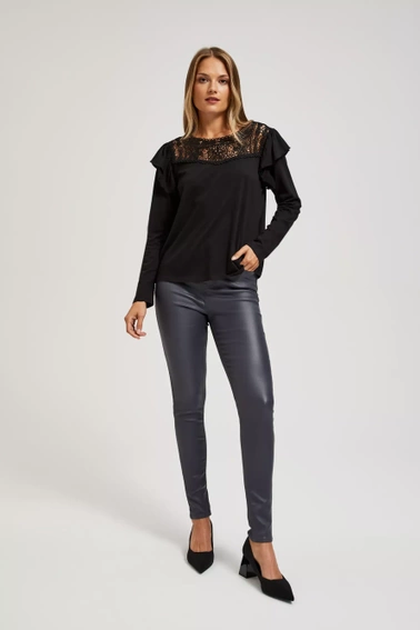 Bluzka z koronką czarna