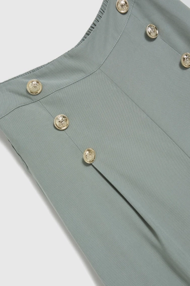 Spodnie kuloty z guzikami oliwkowe