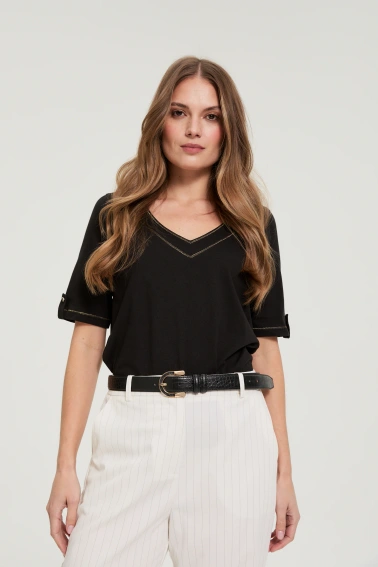 Pasek z ozdobną klamrą czarny