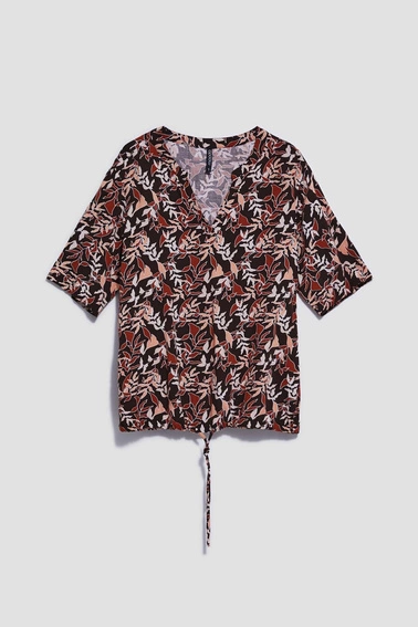 Koszula z wiązaniem ciemnbrązowa