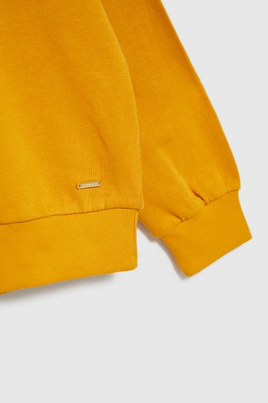 Bluza z dekoltem w serek i długimi rękawami pomarańczowa 