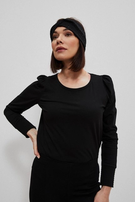 Bawełniana bluzka z bufiastymi rękawami