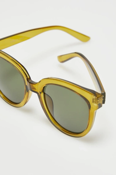 Okulary damskie z plastikowymi oprawkami khaki