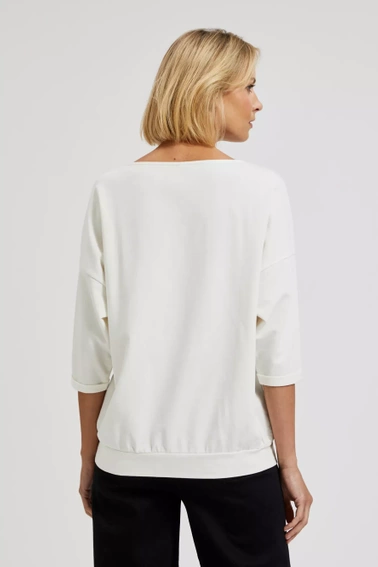 Bluza z rękawami 3/4 biała