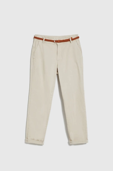 Spodnie z ozdobnym paskiem beżowe