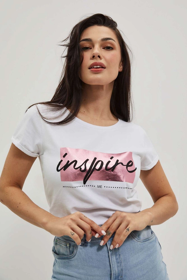 T-shirt z napisem biały