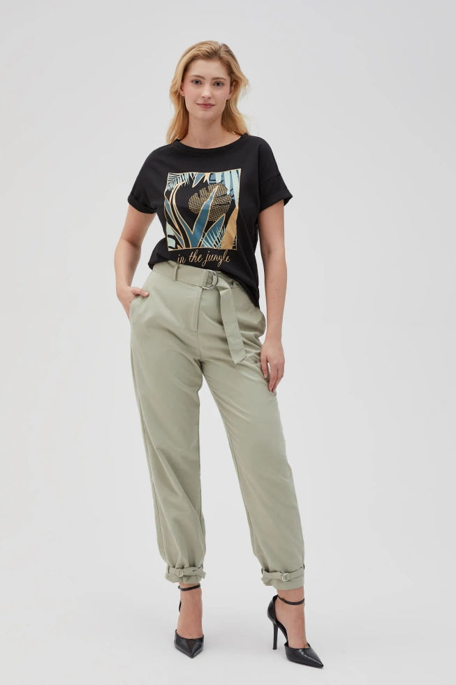 T-shirt z nadrukiem czarny