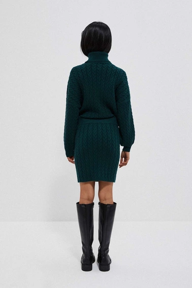 Spódnica w warkoczowy splot szmaragdowa