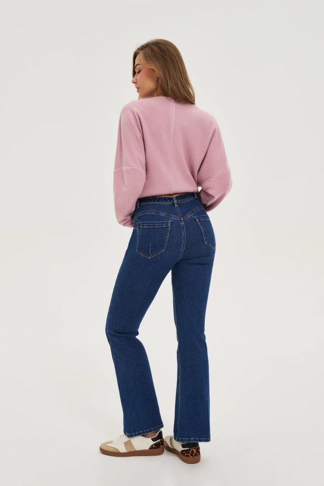 Jeansy dzwony granatowe