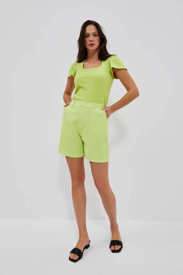 Bluzka z prążkowanej dzianiny neonowa