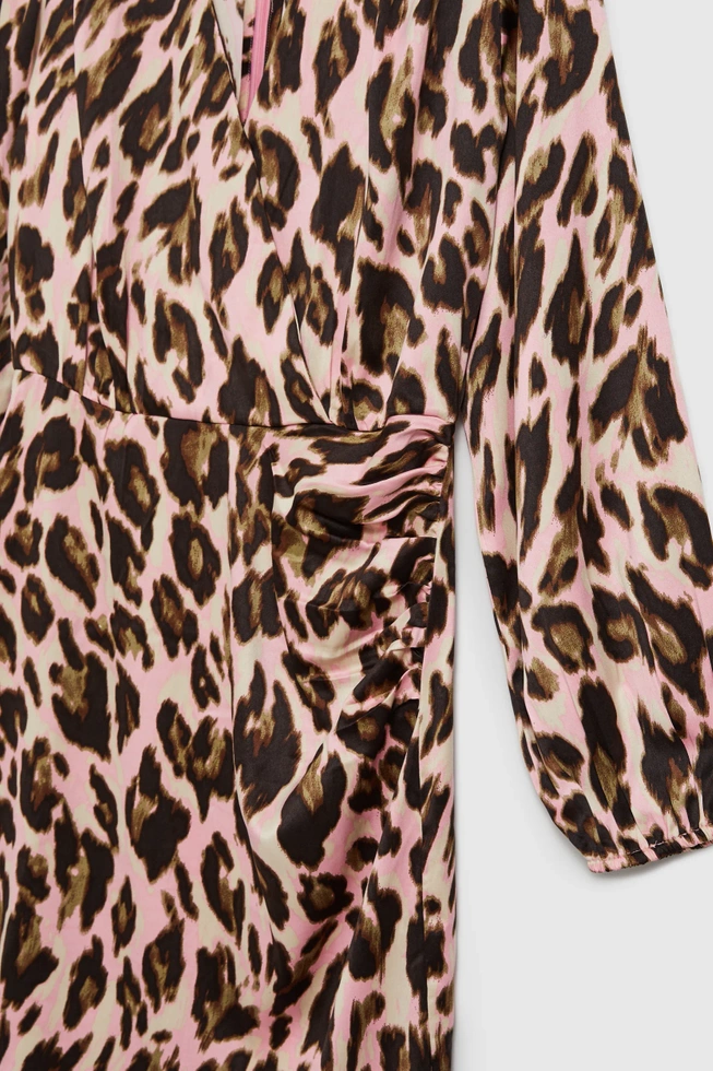 Sukienka w panterkę różowa