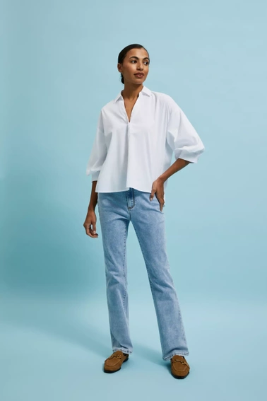 Koszula z bufiastymi rękawami biała