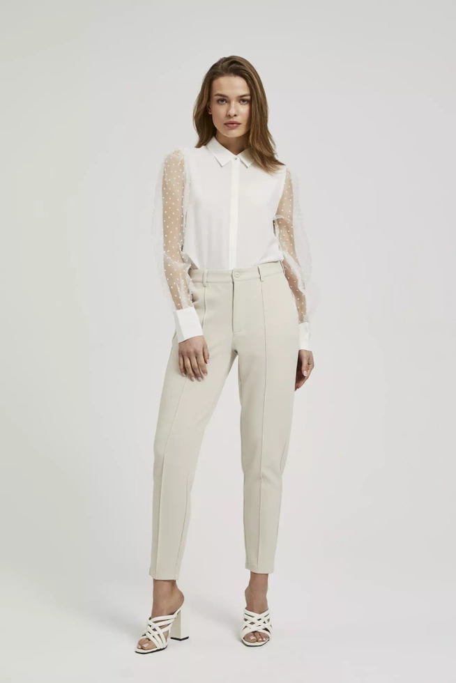 Koszula z ażurowymi rękawami biała