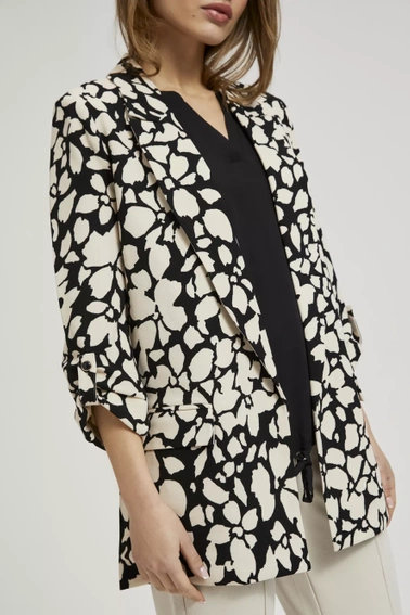 Marynarka z kwiatowym wzorem i rękawem 3/4