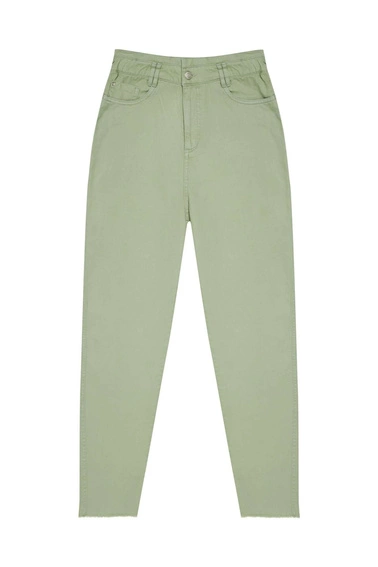 Jeansy paperbag patynowe