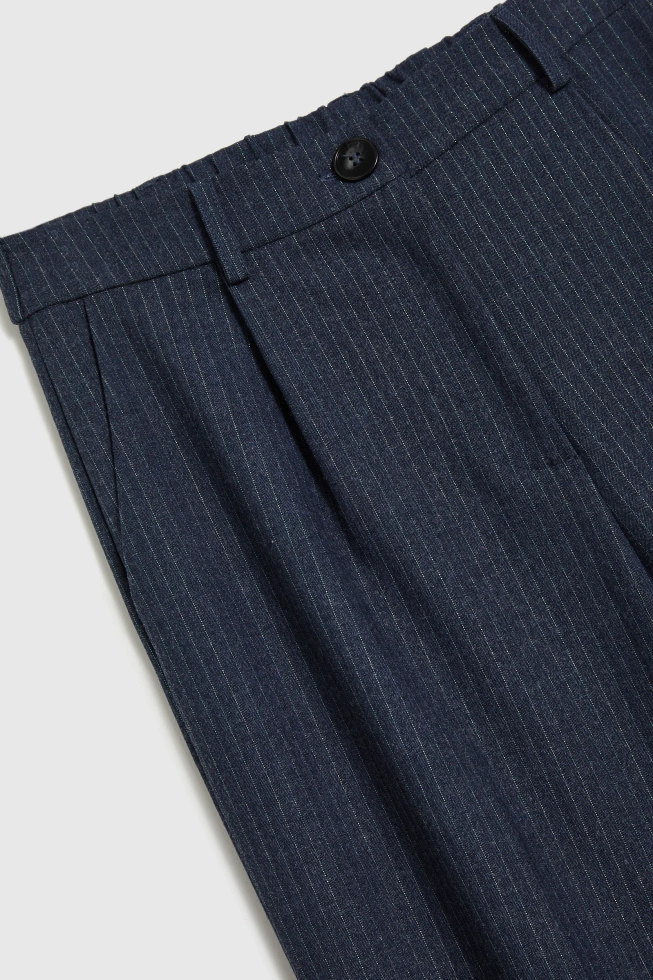 Spodnie w paski granatowe