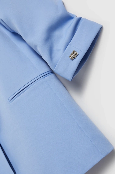 Marynarka z marszczonymi rękawami 3/4 błękitna