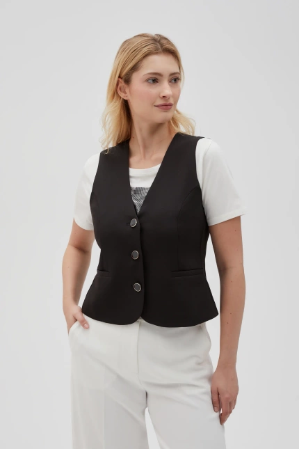 Garniturowa kamizelka czarna