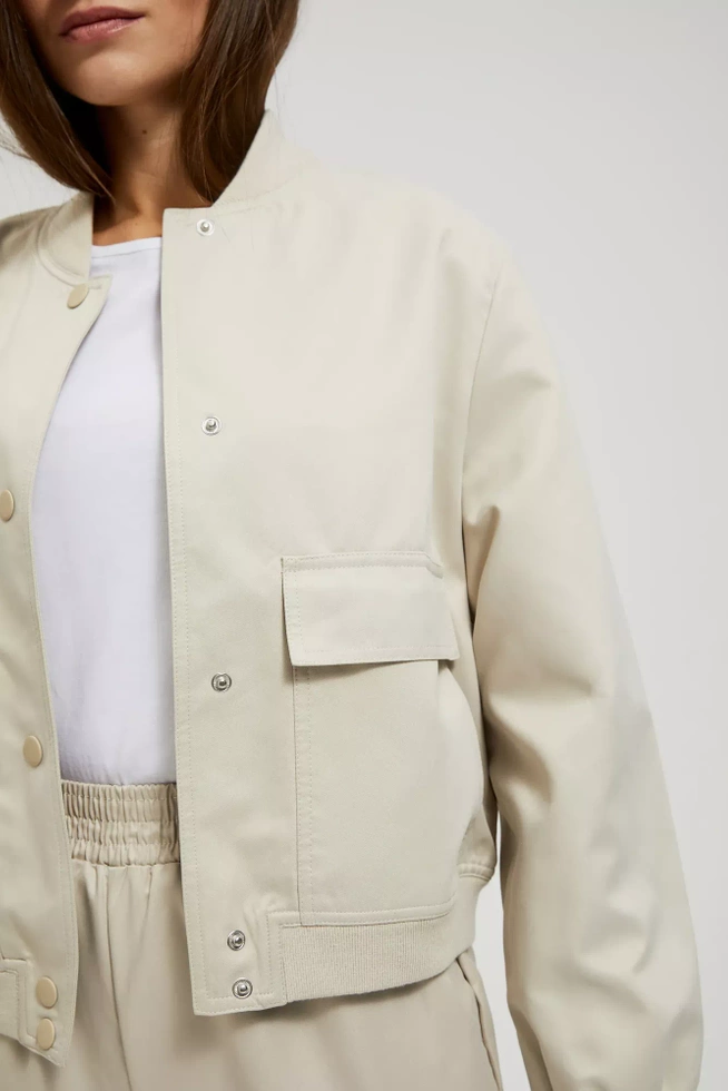 Kurtka bomberka z kieszeniami beżowa