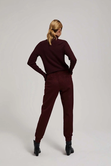 Spodnie kasztanowe z wiązaniem