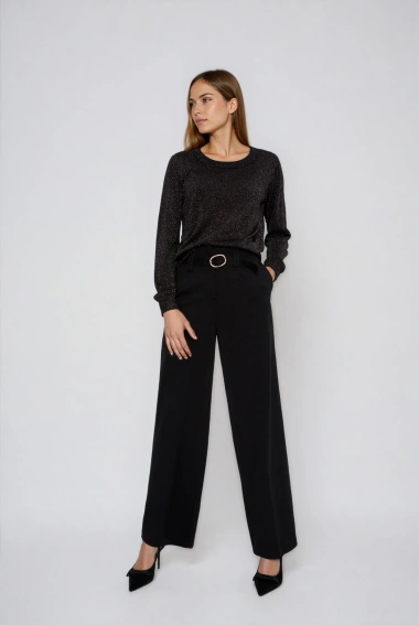 Sweter z wiskozy czarny 