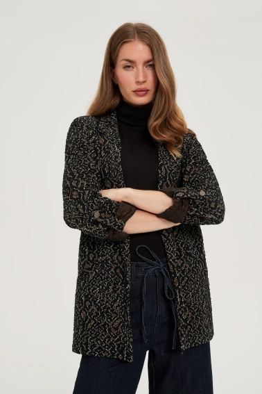 Marynarka w zwierzęcy wzór czarna