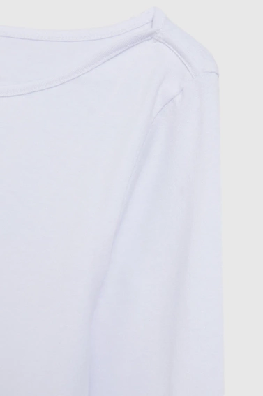 Gładka bluzka z długimi rękawami biała