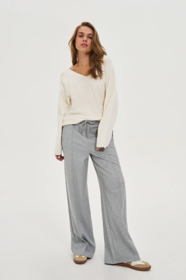 Spodnie z szerokimi nogawkami szare 