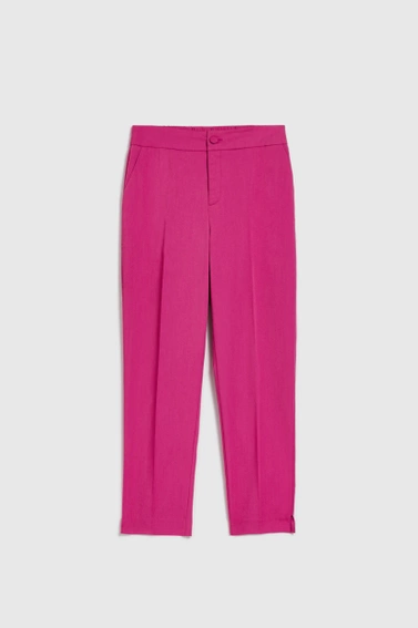 Spodnie z prostymi nogawkami fuksjowe