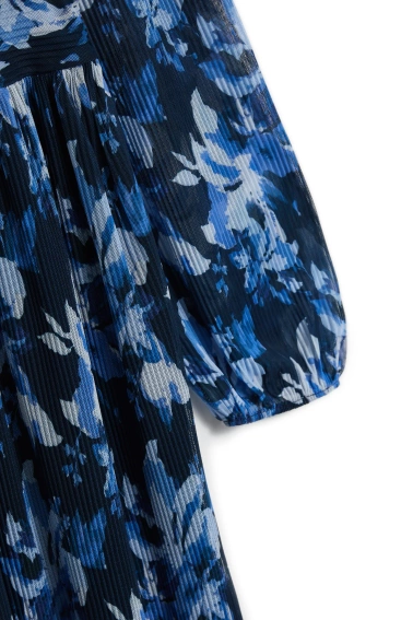 Plisowana sukienka granatowa